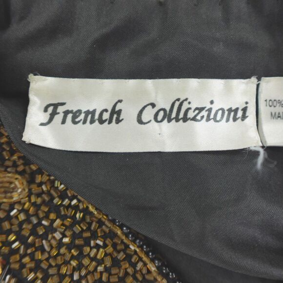 French Collizioni Beaded Jacket Womens Plus‎ 3X Black Gold Sequin Formal Party - Picture 3 of 16